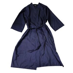 Pierre Cardin Blue/Red Printed Belted Robe Sleepwear Men's One Size 31-34